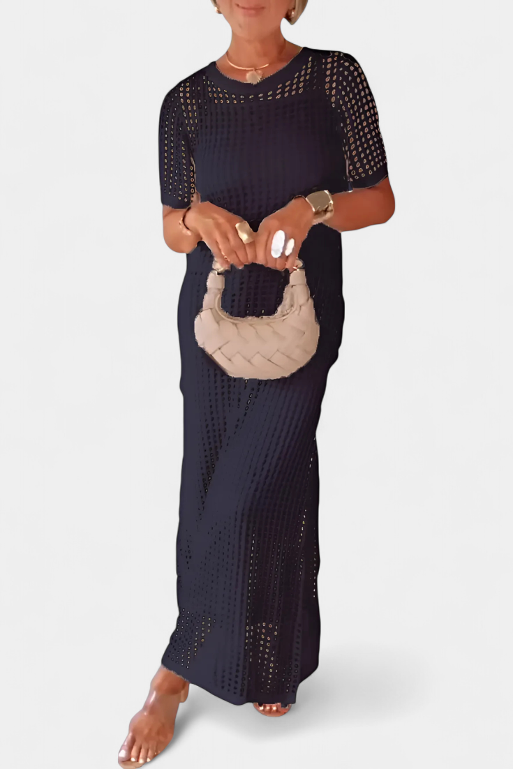 Balbina Two-Piece Dress with Scoop Neck and Hollow Details