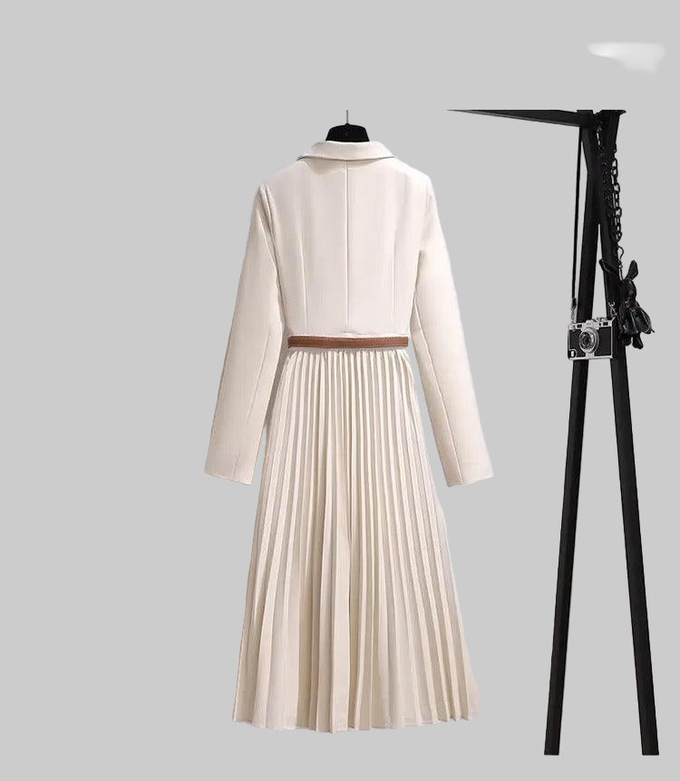 Nova Elegant Pleated Blazer Dress