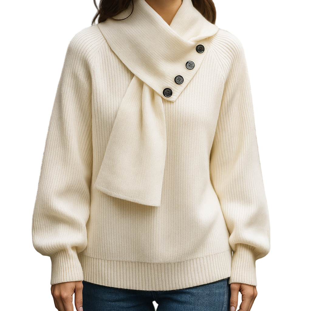 Aurelia knitted with a scarf-like neck