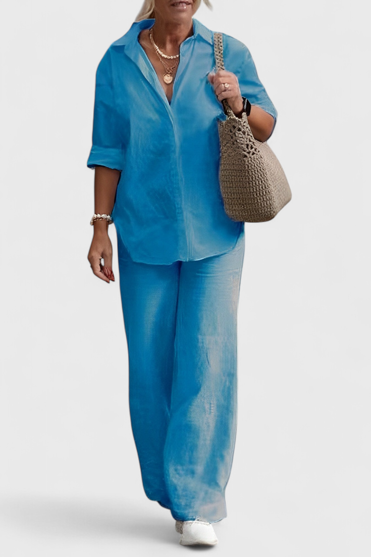 Skye Two-Piece Cotton and Linen Set