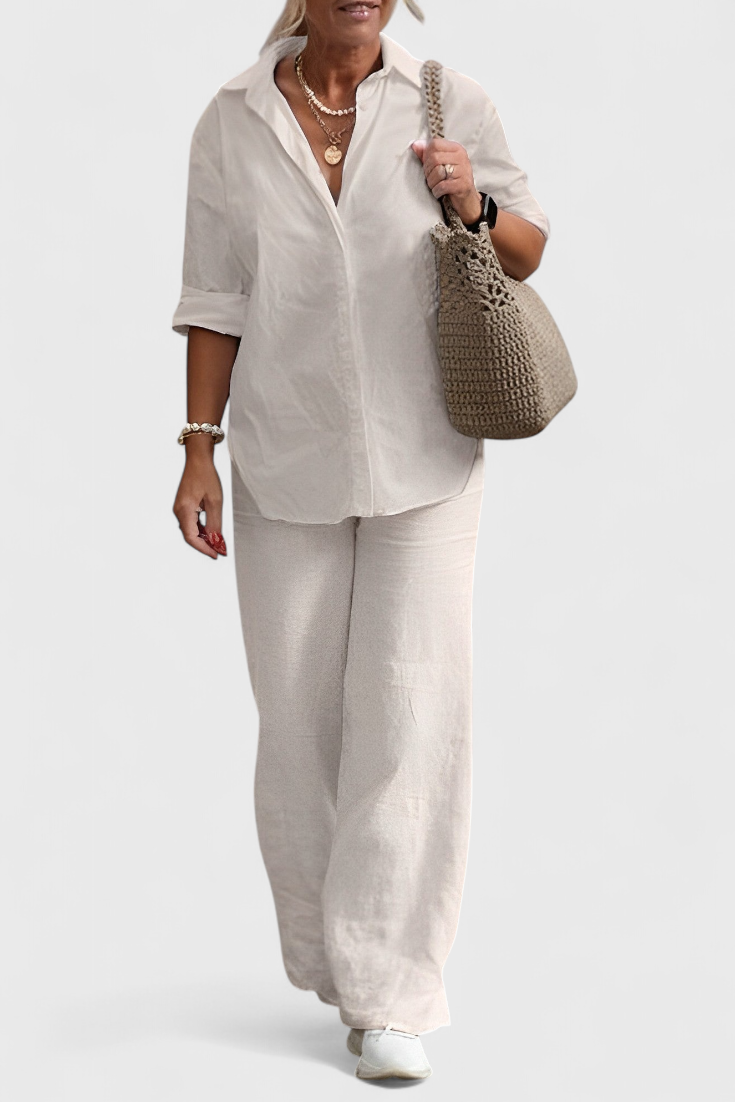 Skye Two-Piece Cotton and Linen Set