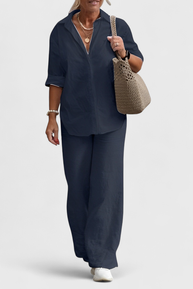 Skye Two-Piece Cotton and Linen Set