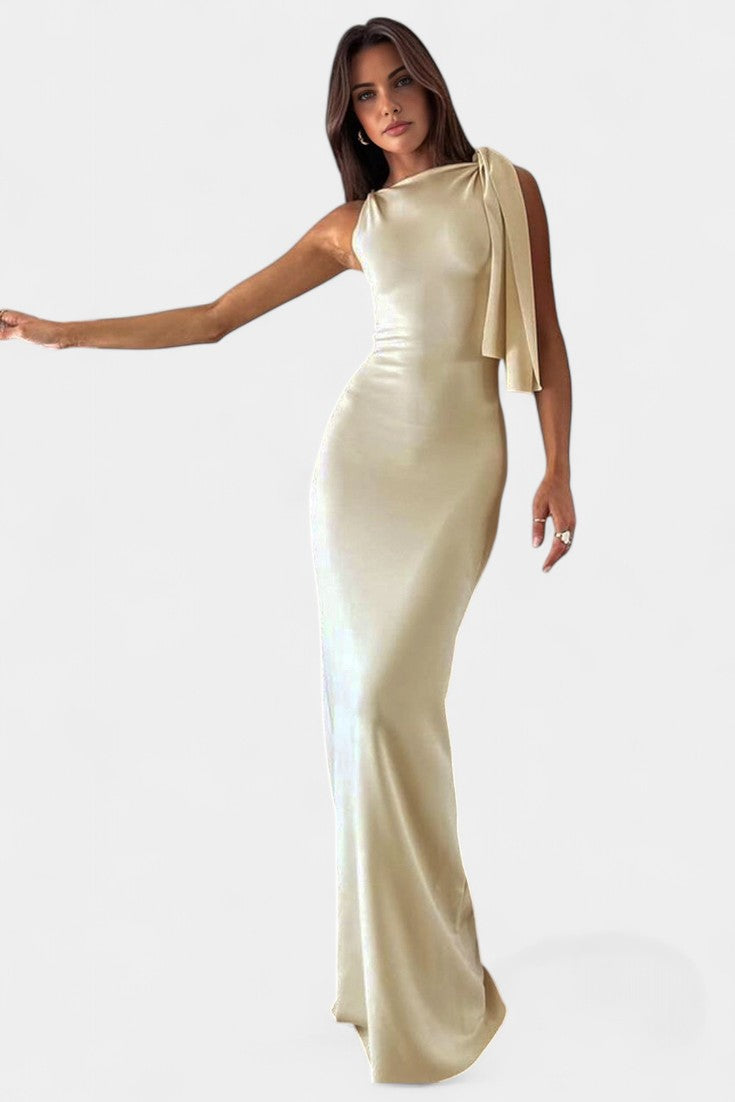 Hope Maxi Draped One-Shoulder Dress