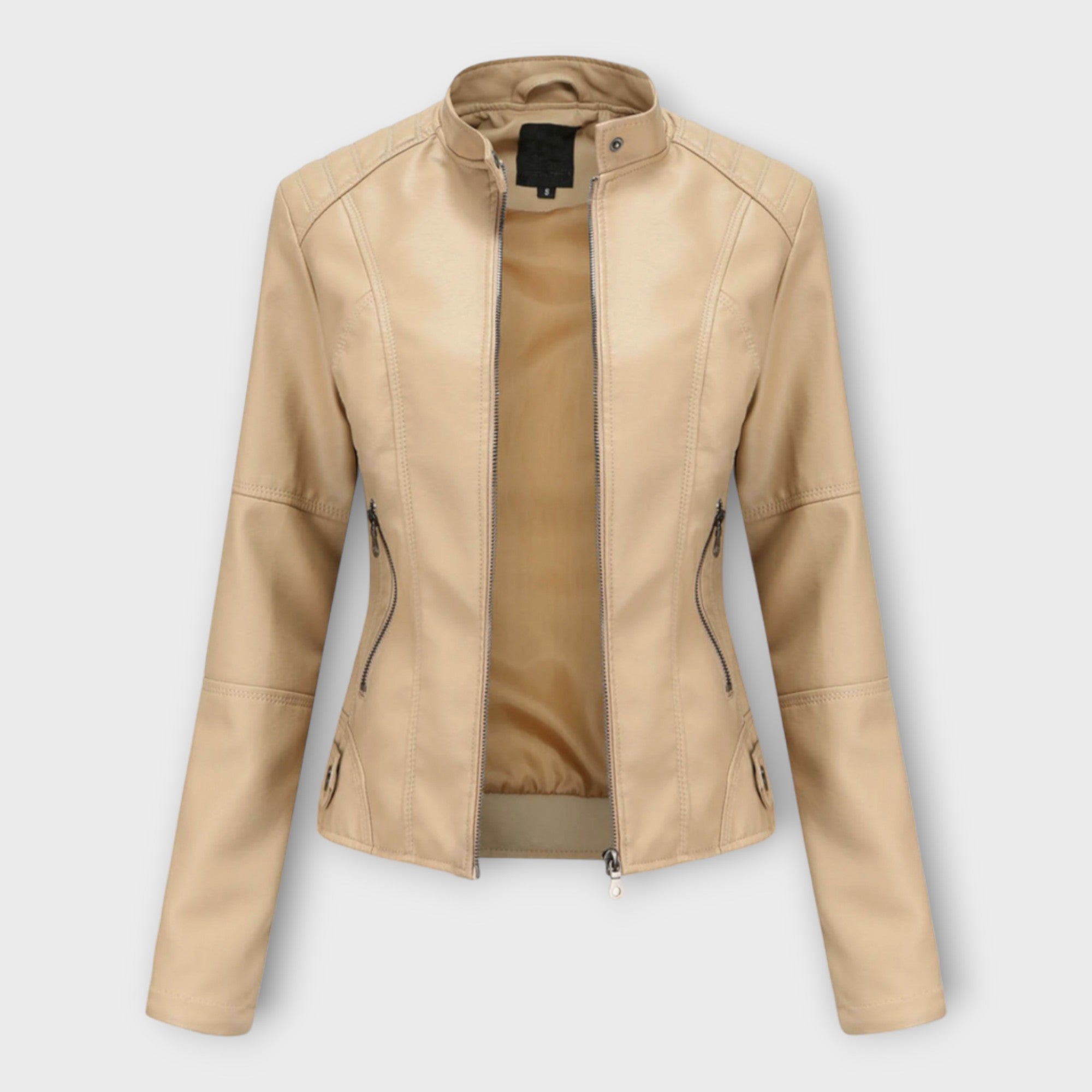 Elegant Leather Jacket with Modern Line and Timeless Aesthetics