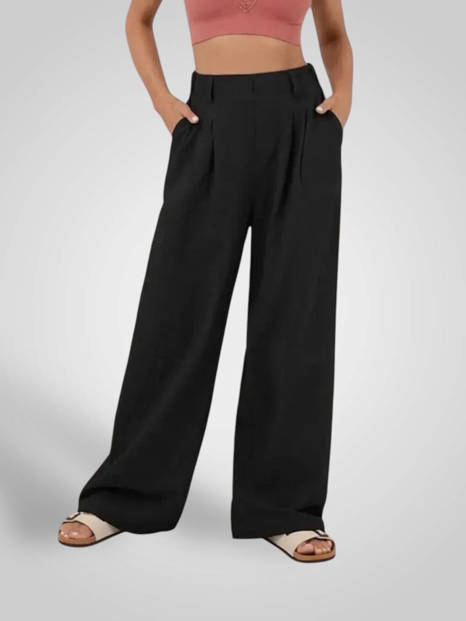 Luma | Women's Wide Leg Pants - High Waist Pleated Design