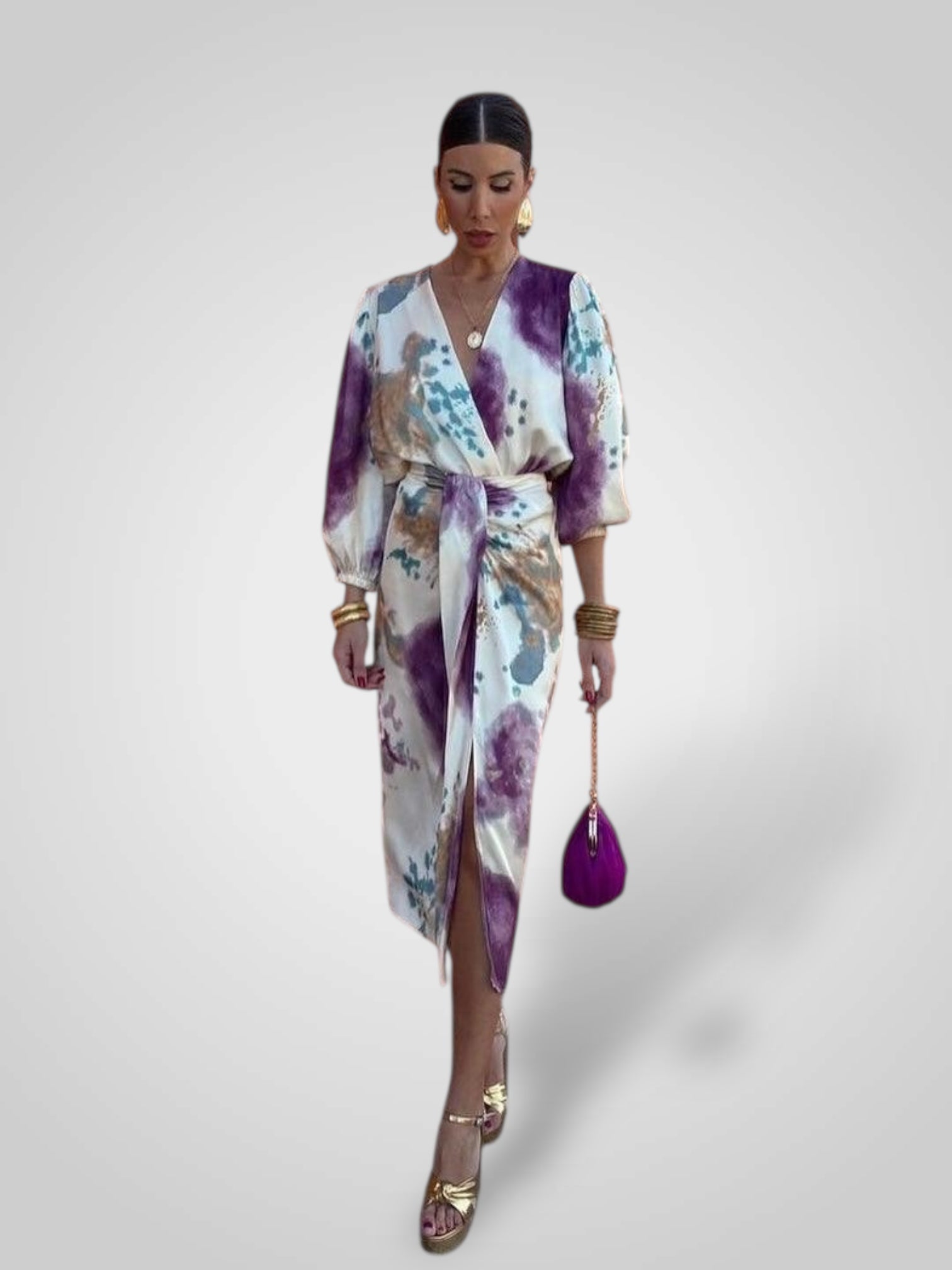 Bella | Women's Wrap Dress with Multicolored Pattern