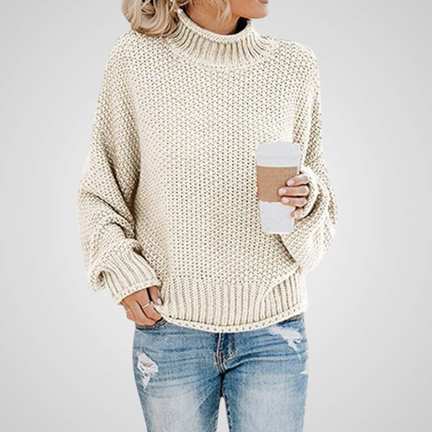Soft | Women's Turtleneck Knit Long Sleeve Sweater