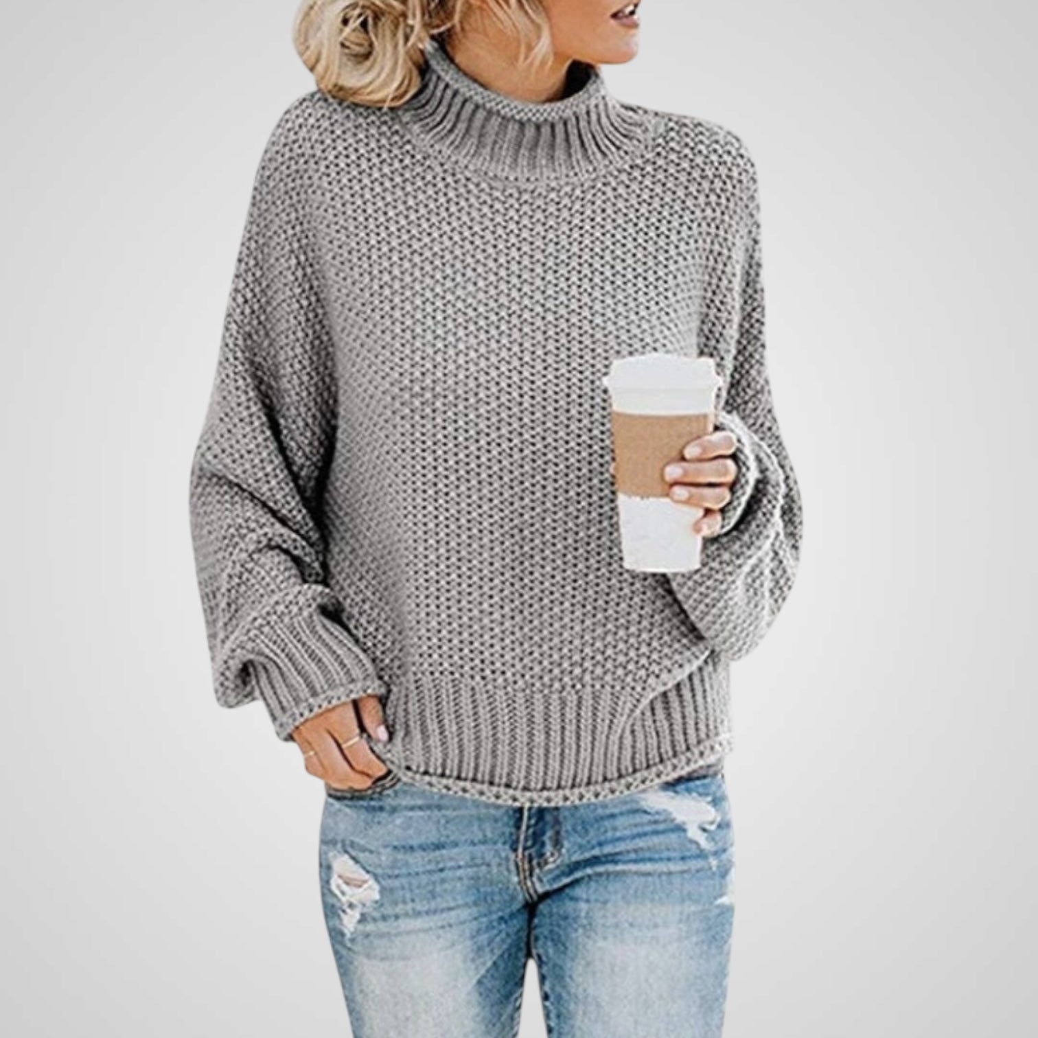 Soft | Women's Turtleneck Knit Long Sleeve Sweater