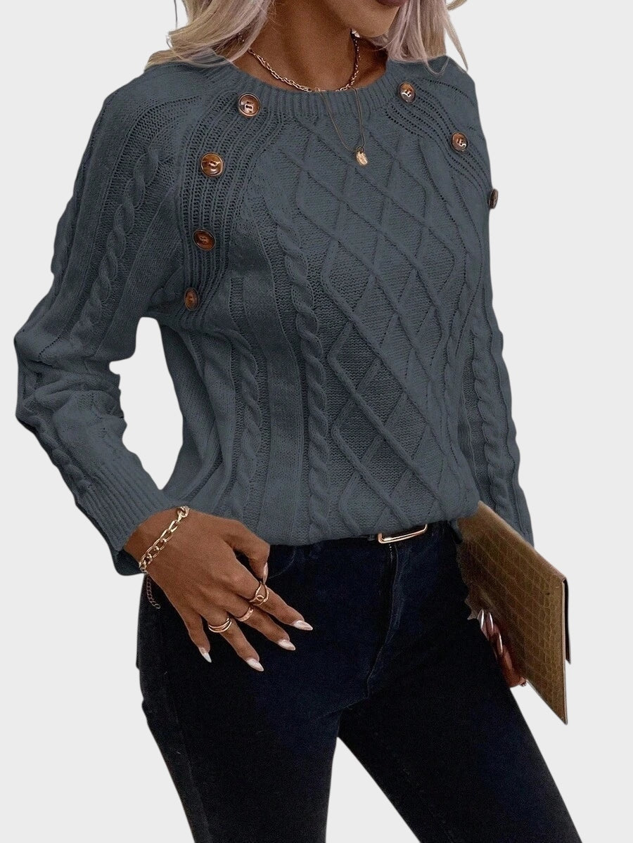 Clara – Knitted Sweater with Buttons