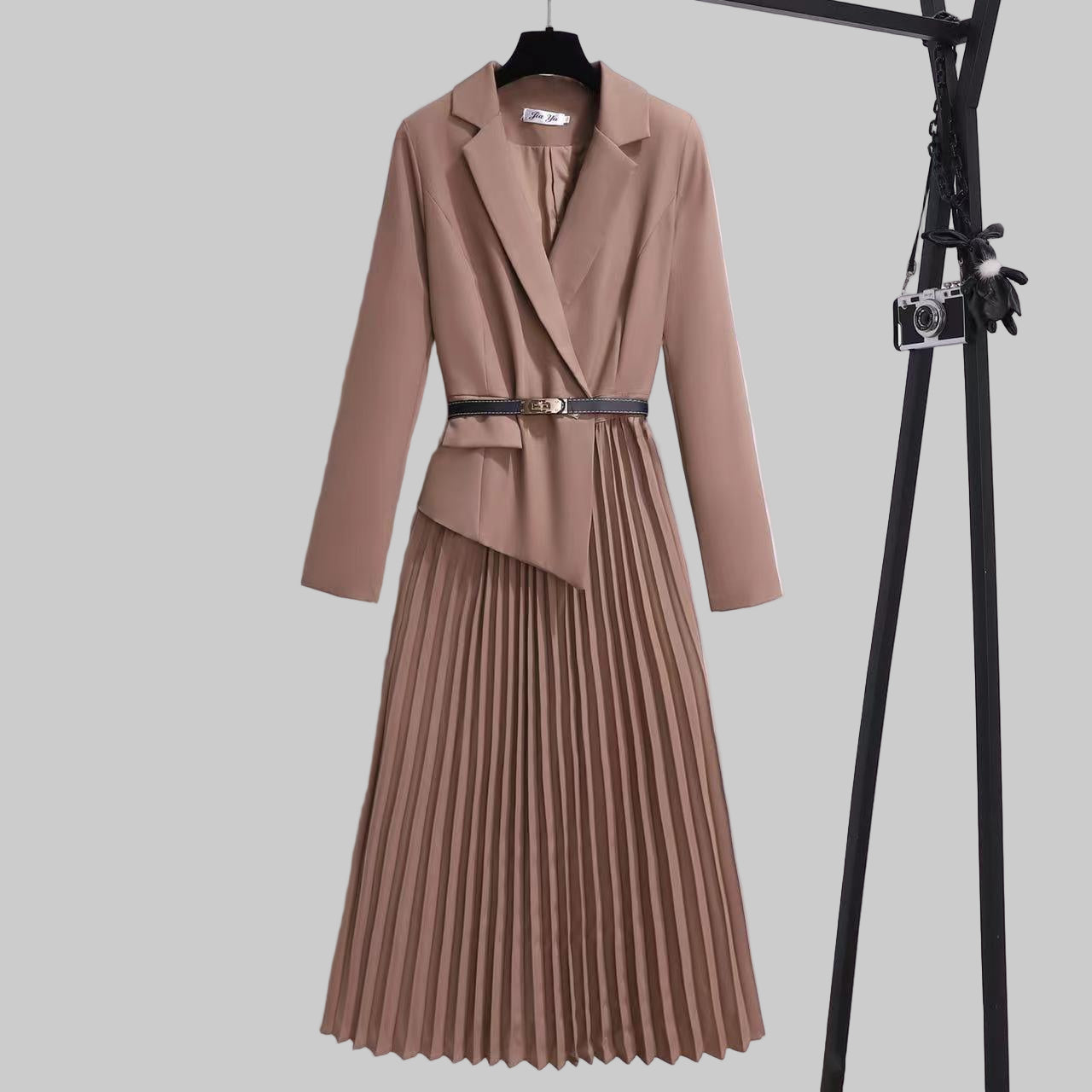 Nova Elegant Pleated Blazer Dress