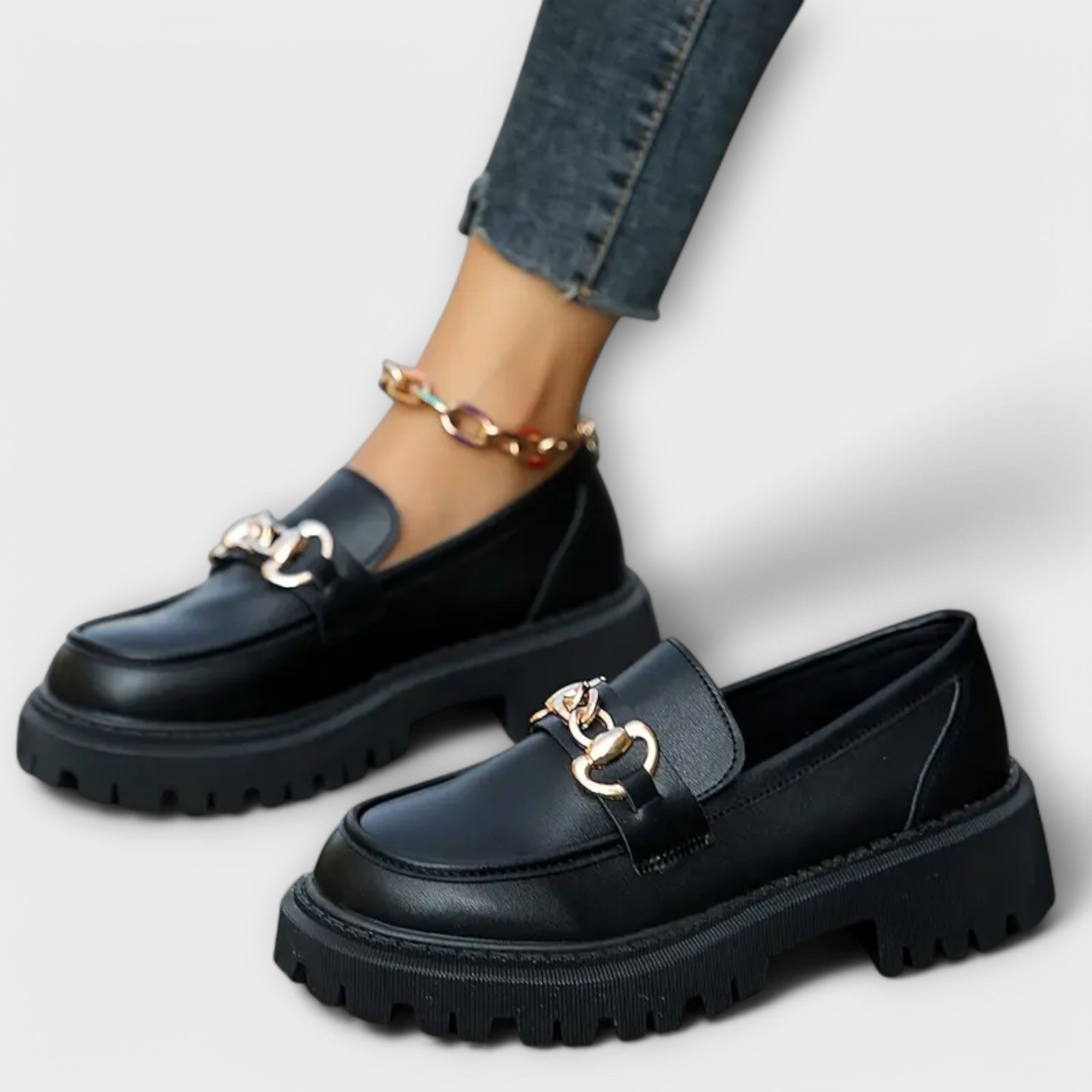 Women's Platform Loafers with Strap