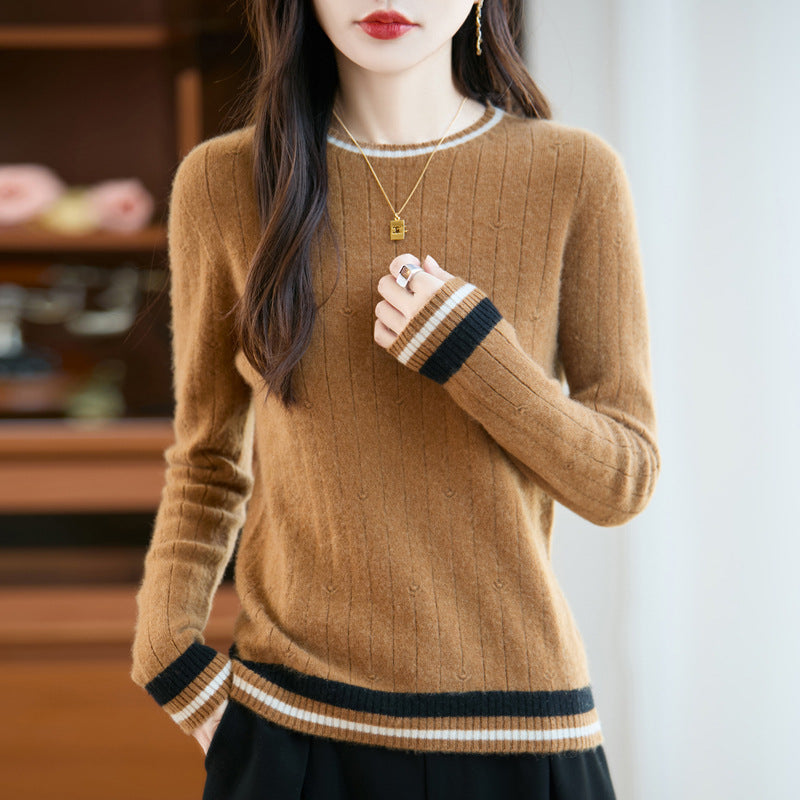 Preppy cashmere knit sweater