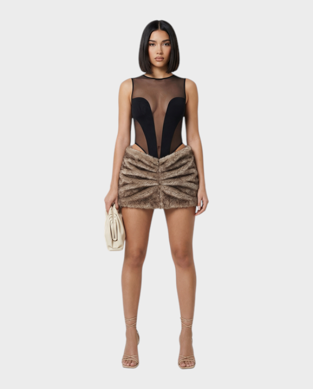 Naya | Faux Fur Mini Skirt