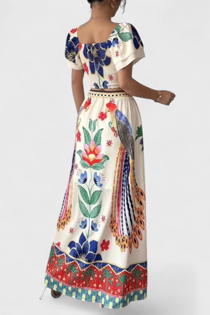 Itzel Bohemian Set with Ethnic Print