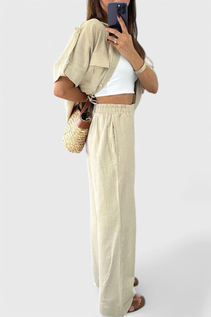Lani Loose Two-Piece Set with Shirt and Pants