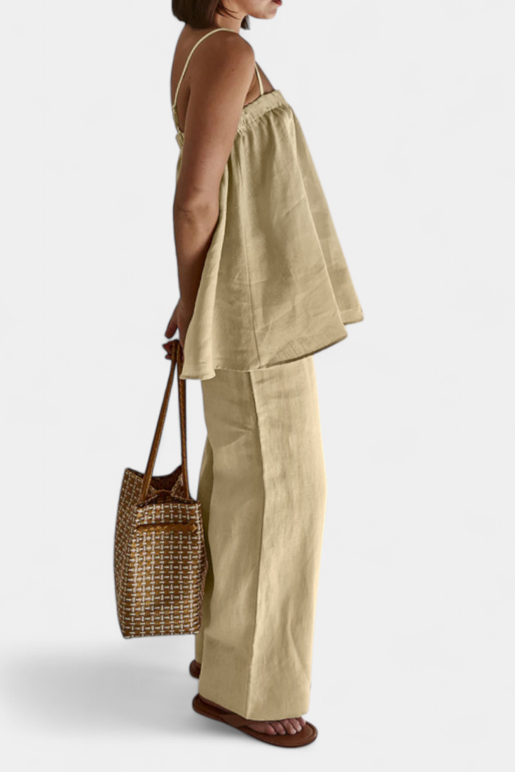 Lía Summer Set with Airy Top and Wide Leg Pants