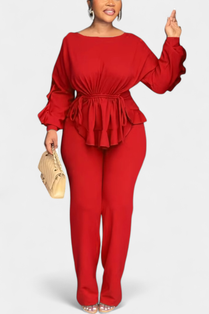 Charmed 2-Piece Set with Ruffles and Drawstring