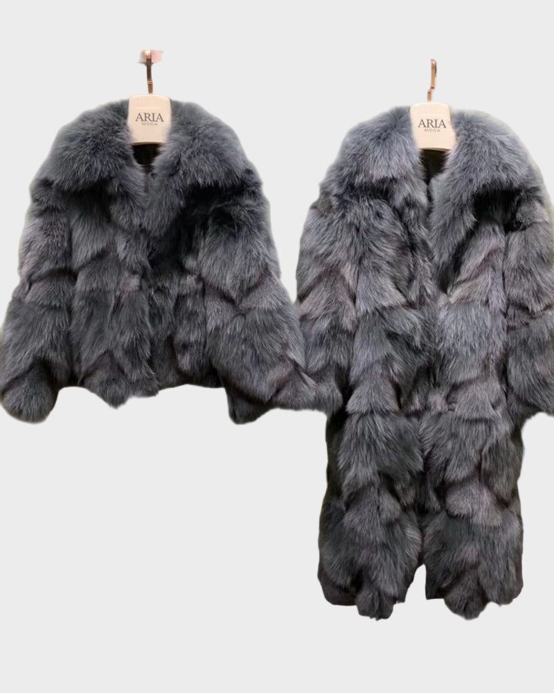 Dawn - Long faux fox fur coat