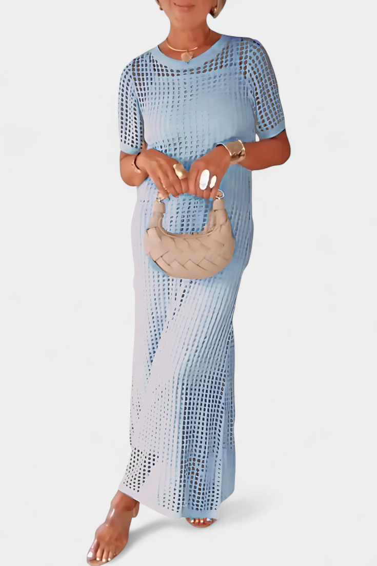 Balbina Two-Piece Dress with Scoop Neck and Hollow Details