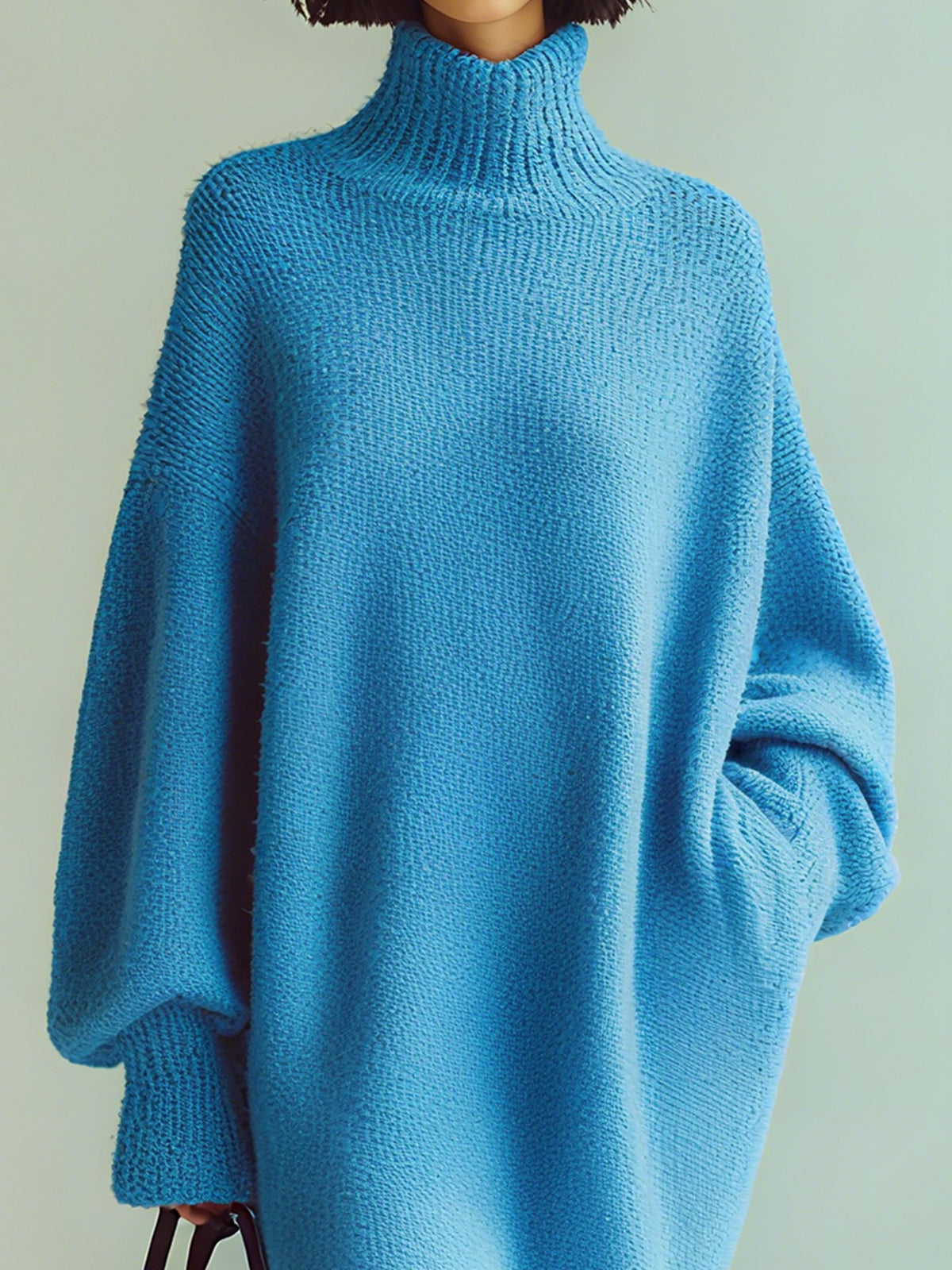 Ohneia | Midi Dress Red Blue Blouse with Long Sleeves Oversized