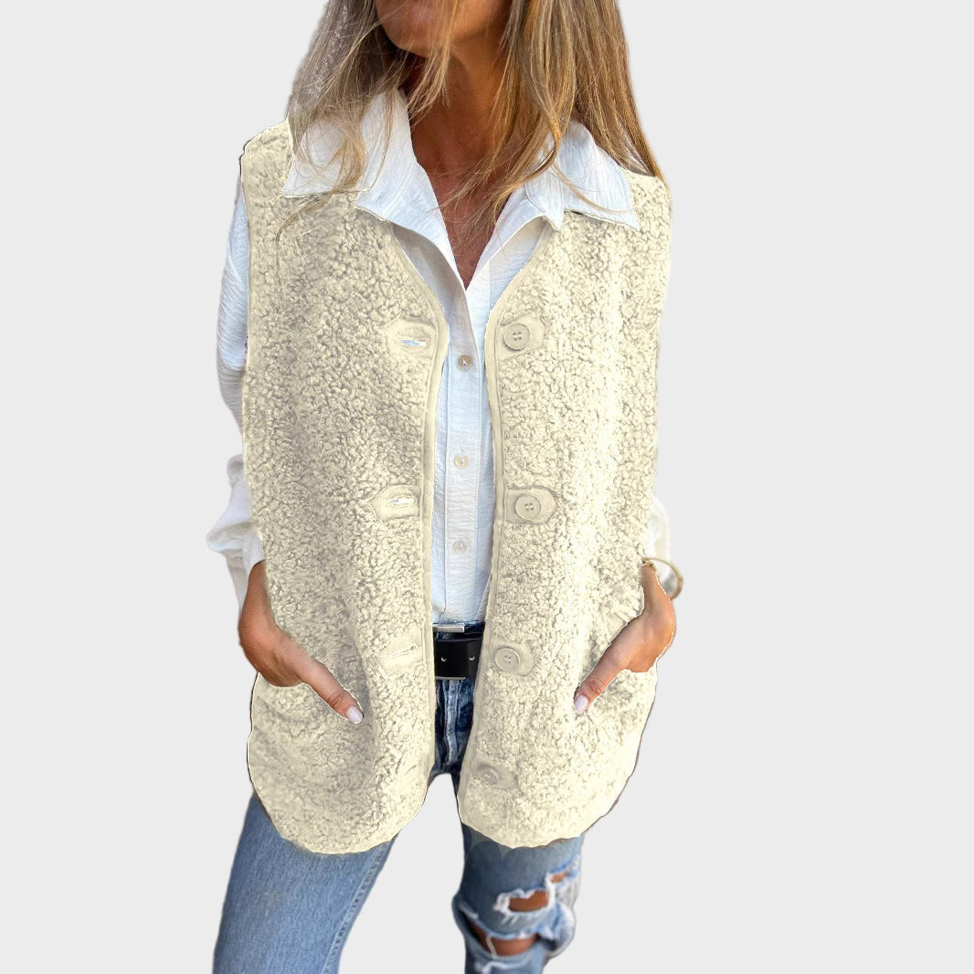 Lynora | Short Warm Vest with Buttons
