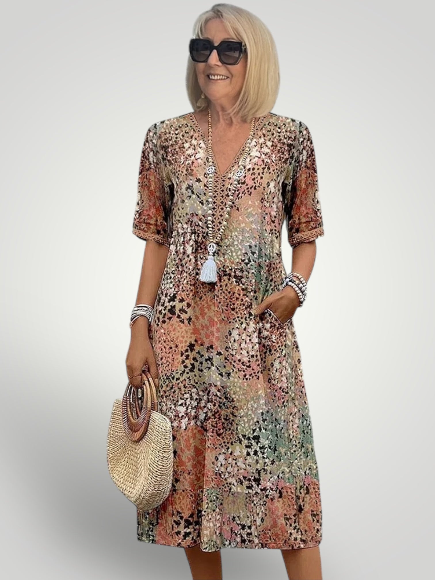 Hillary | Vibrant Mid-Length Dress