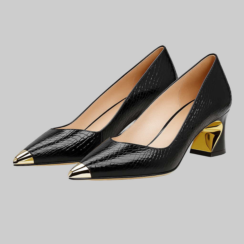 Amanda heels with gold tip