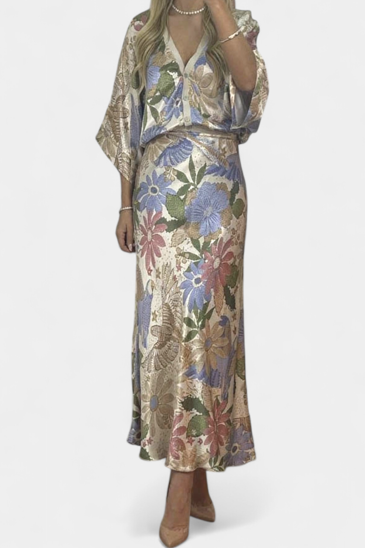 Shae Soft Set with Blouse and Floral Mermaid Skirt