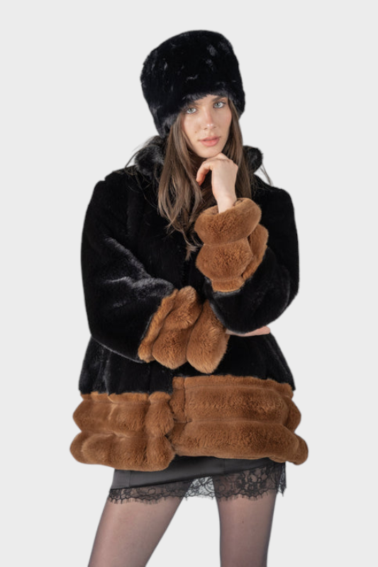 Maiken | TWO-TONED FUR JACKET