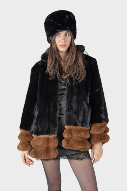 Maiken | TWO-TONED FUR JACKET
