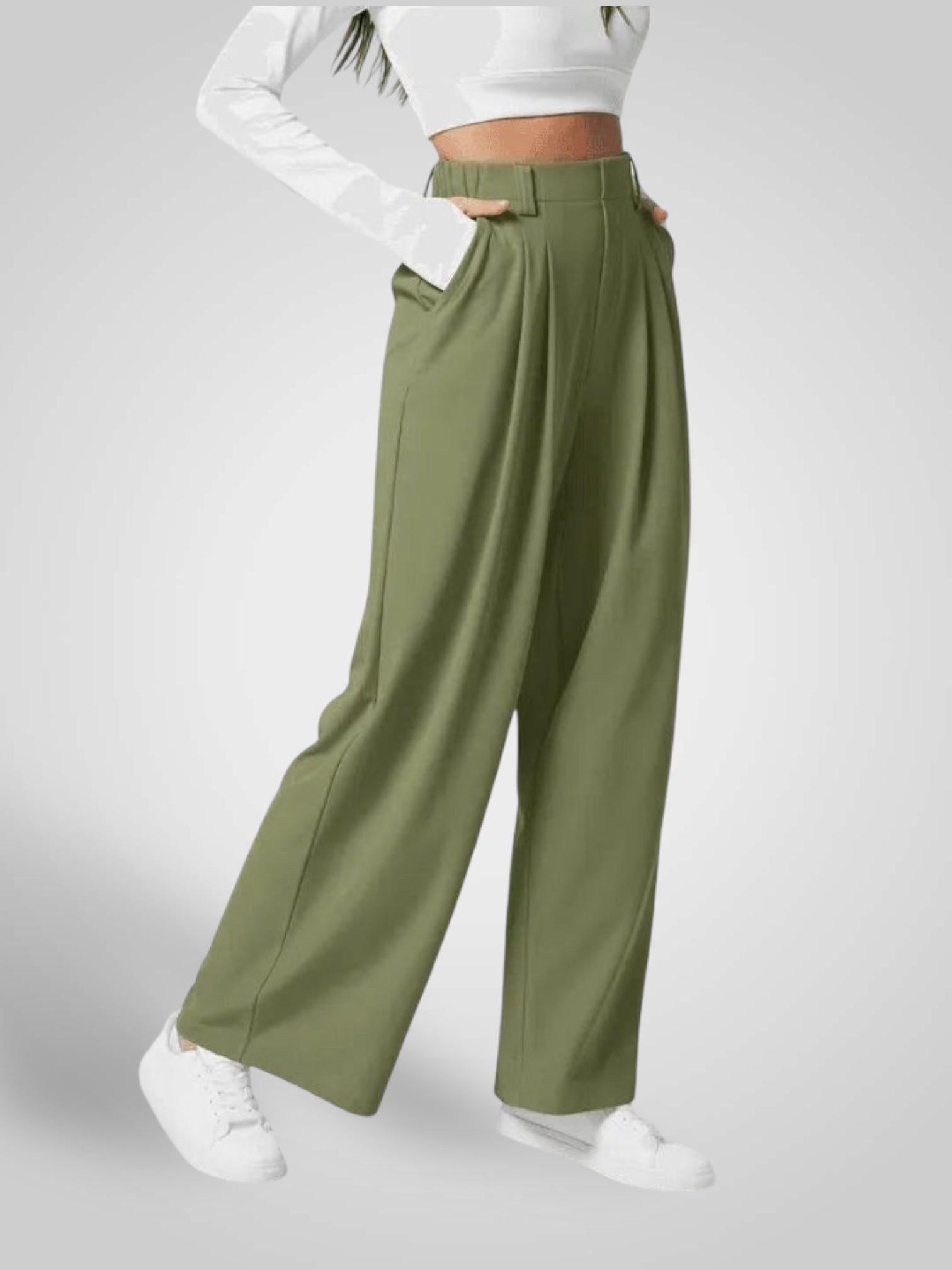 Luma | Women's Wide Leg Pants - High Waist Pleated Design