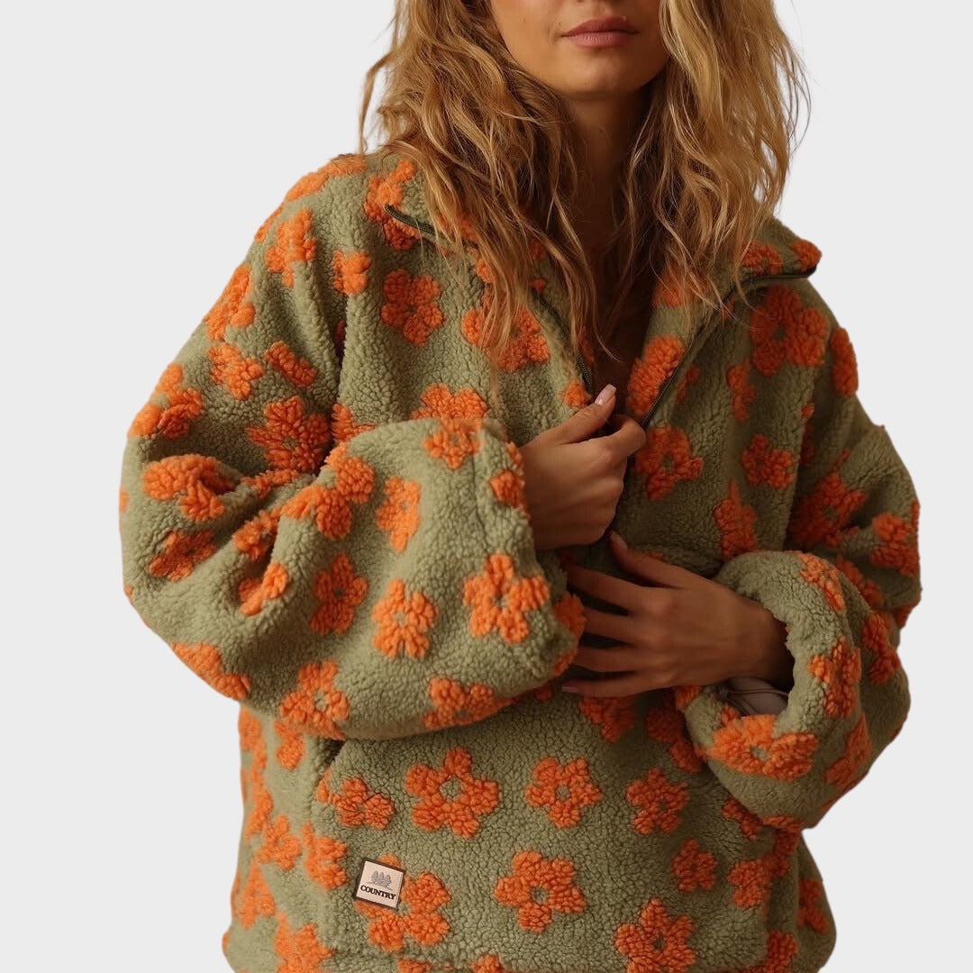 Daisy - Fleece sweatshirt with floral pattern