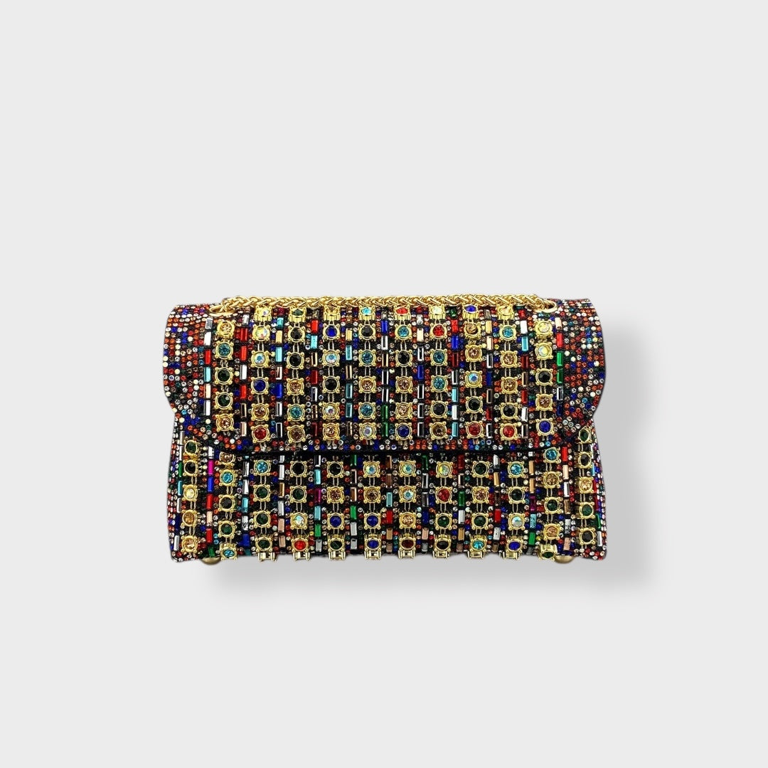 Stellina | Elegant shoulder bag with chain and colored diamonds