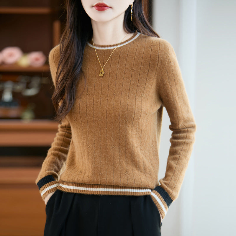 Preppy cashmere knit sweater