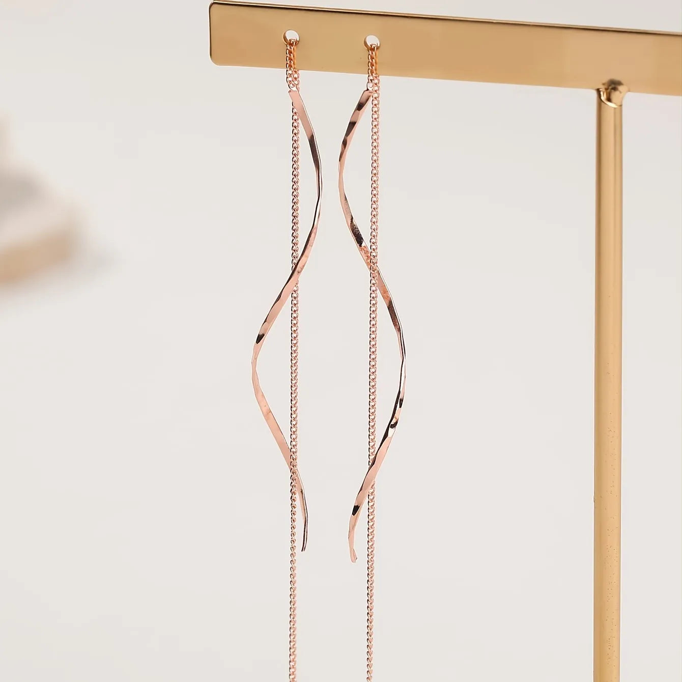 Long Earrings with Wave Pattern