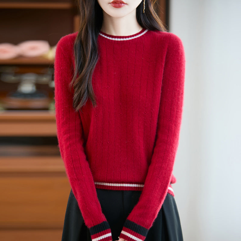 Preppy cashmere knit sweater