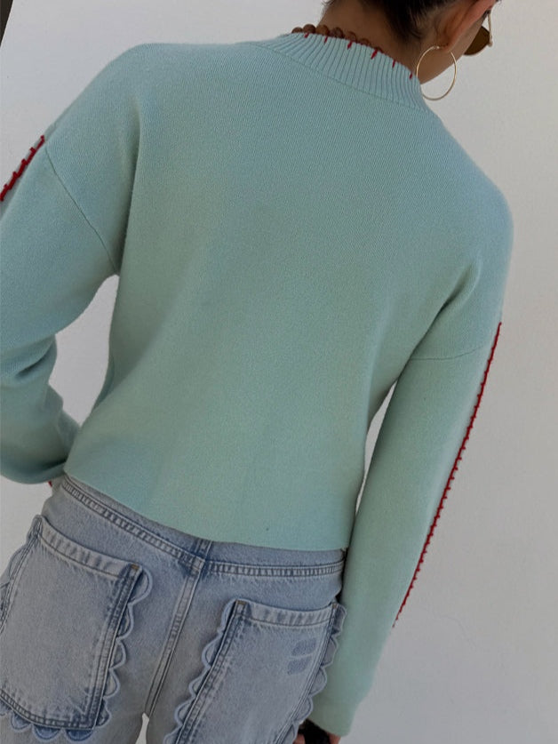 Phoebe - Knitted cardigan with fun octopus pattern