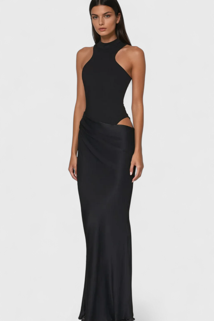 Mafalda Maxi Dress with Tank Top Style and Slim Silhouette