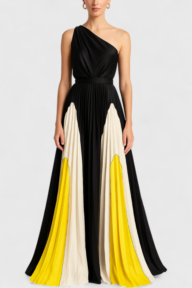 Antía Off-Shoulder Maxi Dress with Elegant Print