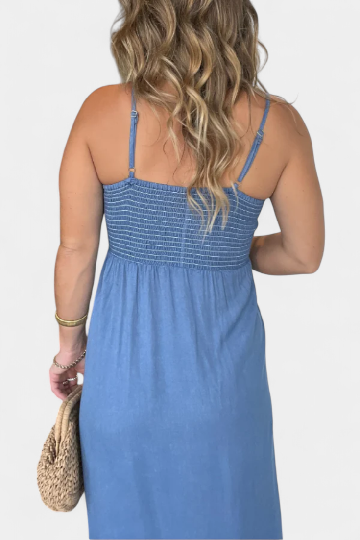 Kailani Ruffle Maxi Dress with Front Knot